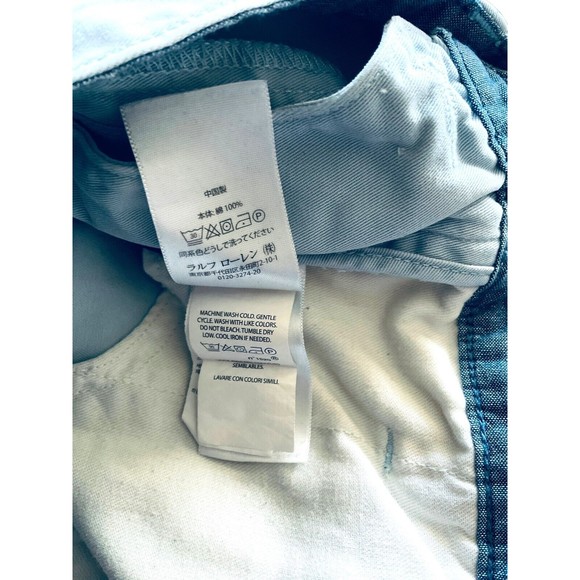 Polo Ralph Lauren Mens Size 34 Chino Shorts Blue 100% Cotton Relaxed Fit - Picture 6 of 11